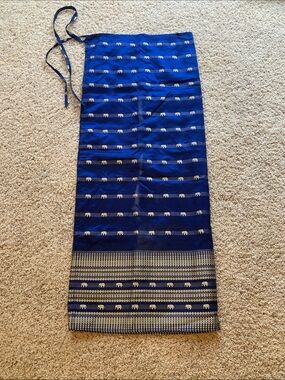 Source Unknown Navy Blue Elephant-Print Wrap Sarong
